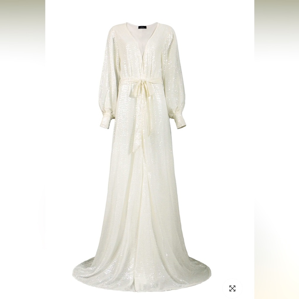 Elegant White Sequin Gown/Bridal Robe